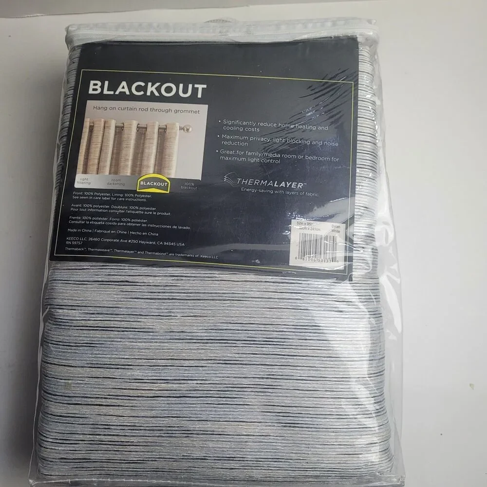 NEW Eclipse Absolute Zero 100% blackout curtain panels Grommet 50x95 'White'